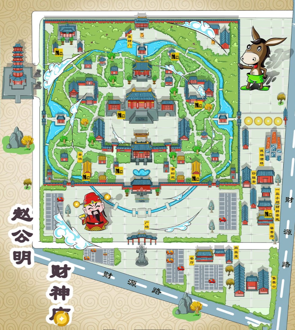 广河寺庙类手绘地图